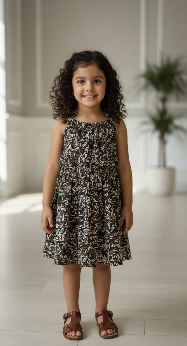 Sleeveless Printed Dress for Girls