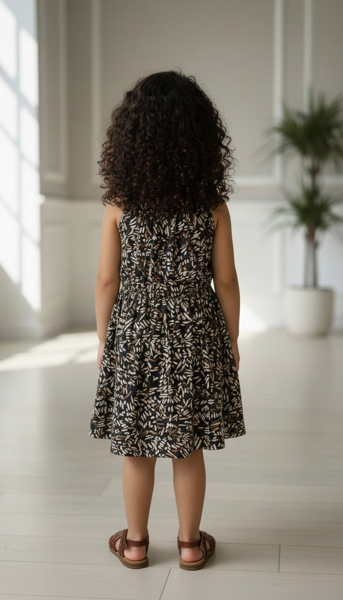 Sleeveless Printed Dress for Girls