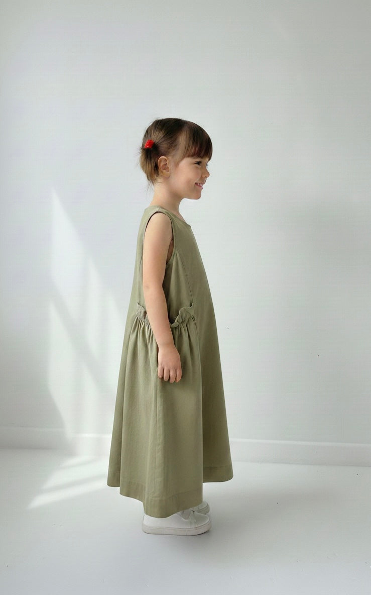 Sleeveless Pocket Dress for Girls