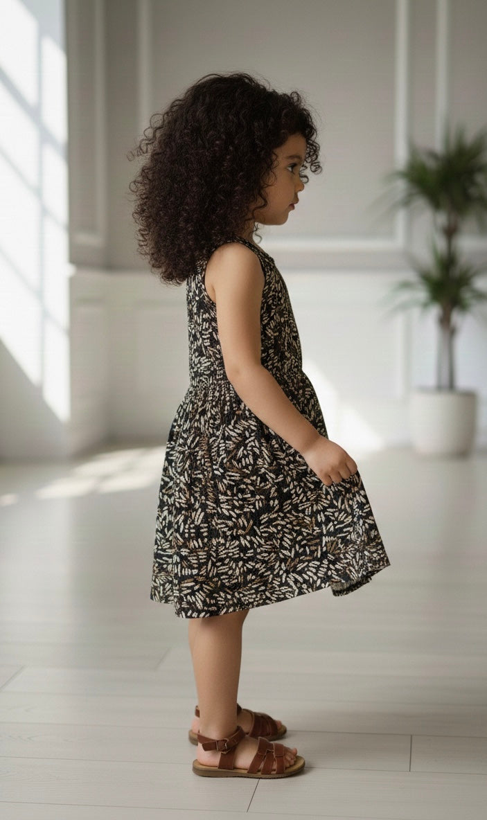 Sleeveless Printed Dress for Girls