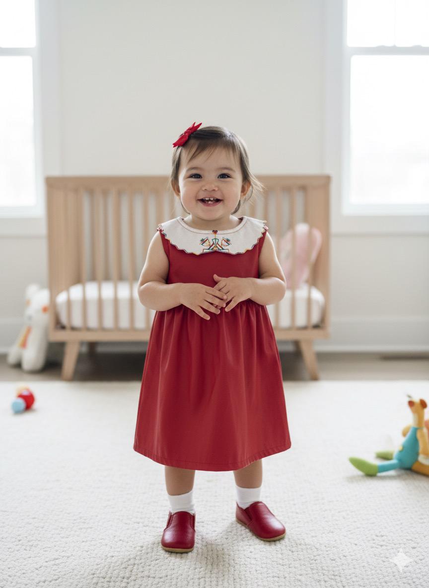 Classic Baby Girl Leather Dress