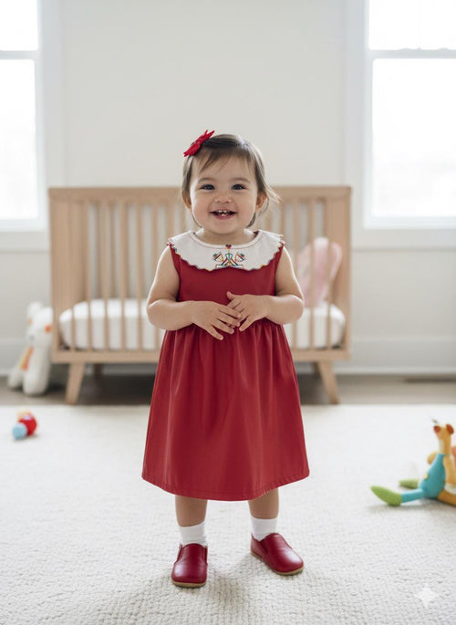 Classic Baby Girl Leather Dress